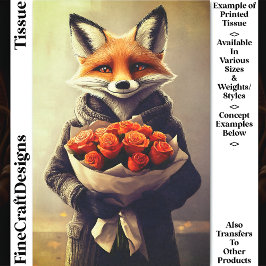 Papel De Seda Raposa Caprichosa, Buquê de Rosas Laranja DC5F Dec