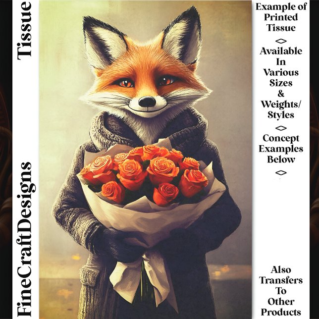 Papel De Seda Raposa Caprichosa, Buquê de Rosas Laranja DC5F Dec (Criador carregado)