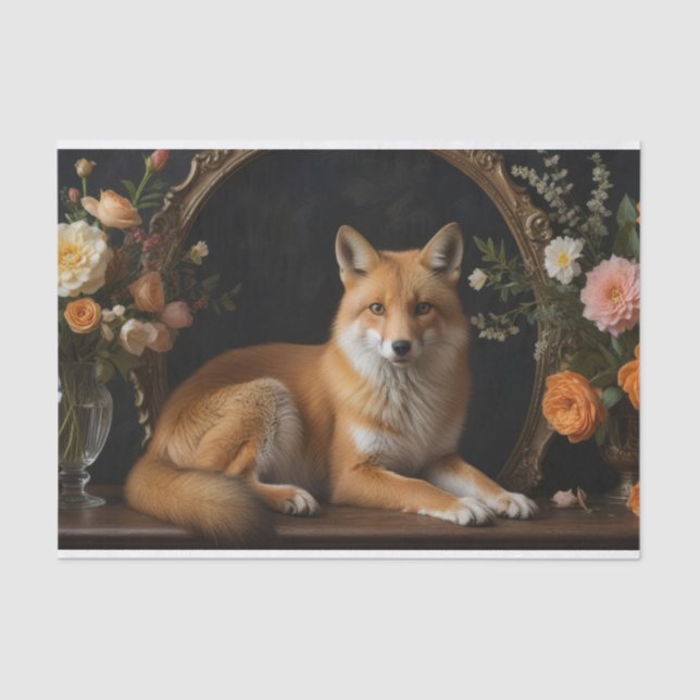 Papel De Seda Raposa no jardim (Frente )