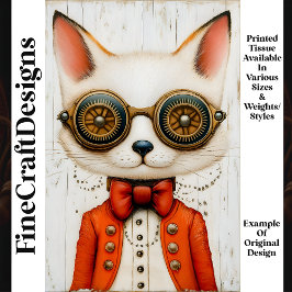 Papel De Seda Raposa Steampunk Curiosa e Fantasiosa M2 Decoupage