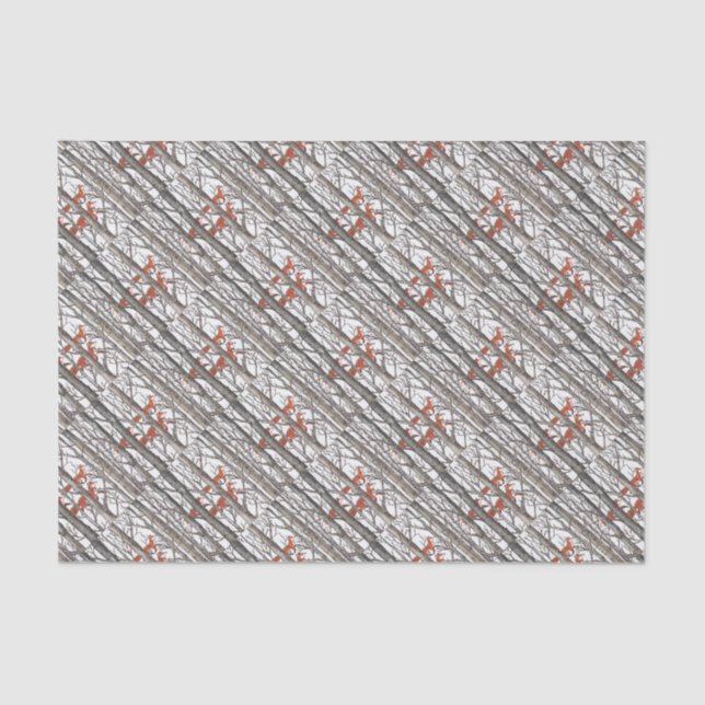 Papel De Seda Raposa Vermelha na Arte Florestal Quebra Exclusiva (Frente )