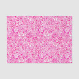 Papel De Seda Raposas e Flores, cor-de-rosa, Impressão da praia 