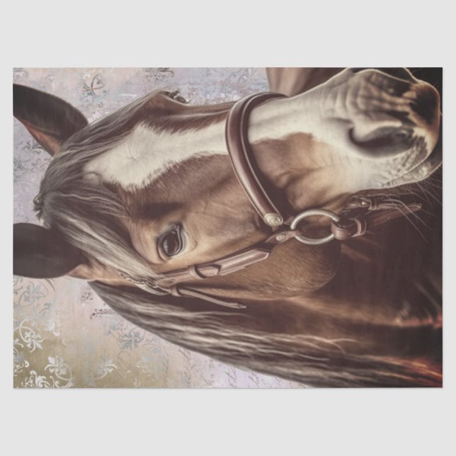 Papel De Seda Rascunho da desacoplagem de cavalos (Frente )