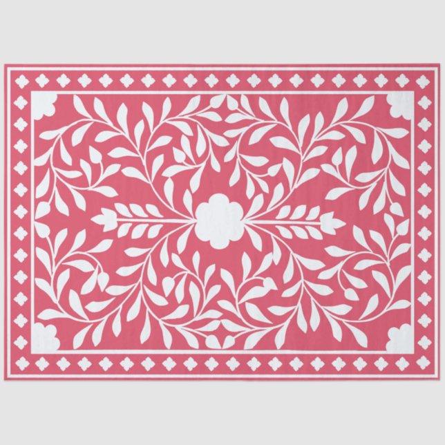 Papel De Seda Raspberry Traditional Bone Inlay Decoupage Paper (Frente )