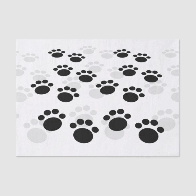 Papel De Seda Rastreio de Pawprint do Cão (Frente )