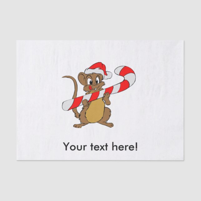 Papel De Seda Rato com canas de Natal (Frente )