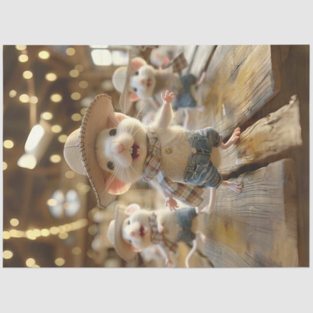 Papel De Seda Rato de dançarino de linha branca de dissociação (Frente )