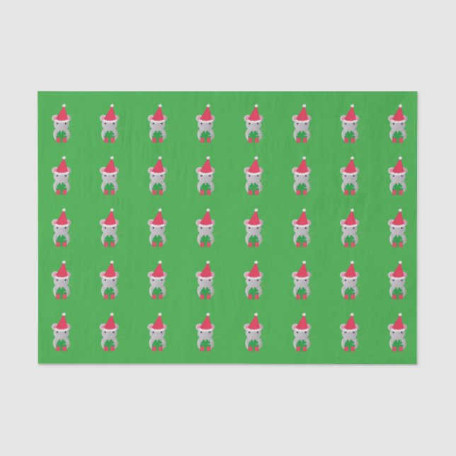 Papel De Seda Rato de Natal bonito (Frente )