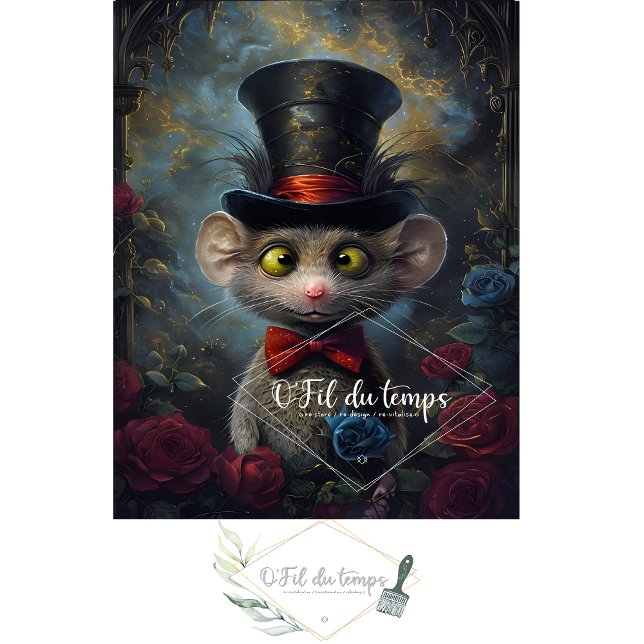 Papel De Seda Rato divertido com chapéu (Criador carregado)