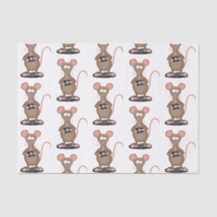 Papel De Seda Rato engraçado com ilustração de desenho animado c