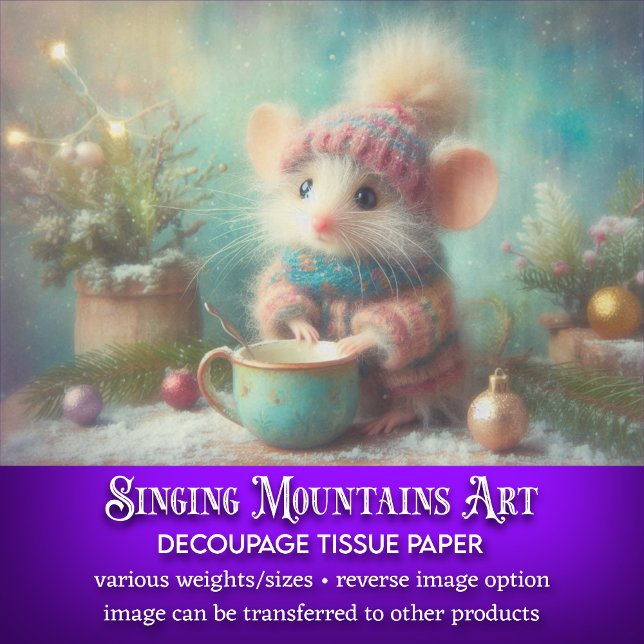 Papel De Seda Rato Festivo No Chapéu Feriado com Desligamento da (Criador carregado)