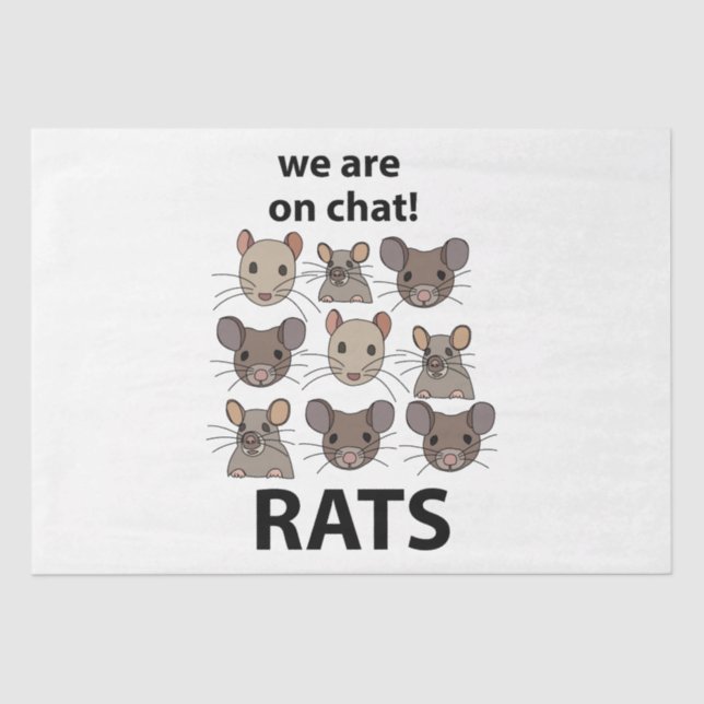 Papel De Seda Ratos Animais Que Estamos No Chat De Ratos Engraça (Frente )