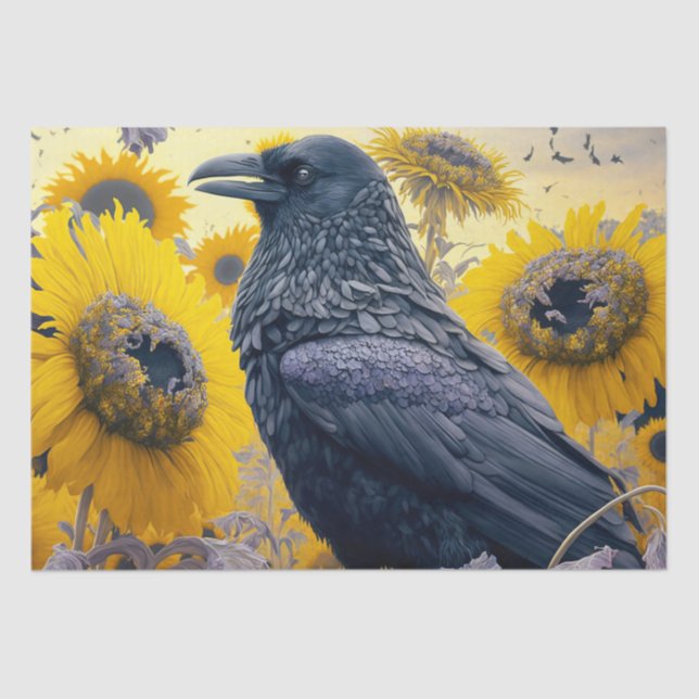 Papel De Seda Raven na janela de dissociação de campo de girasso (Frente )