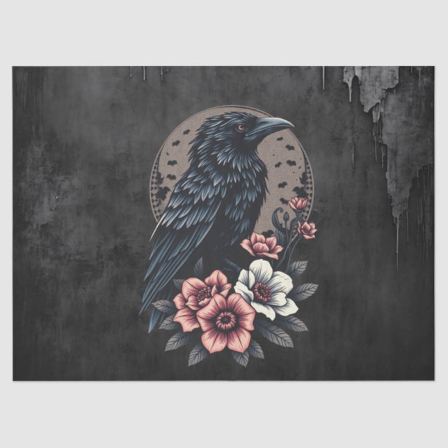 Papel De Seda Raven preto majestoso (Frente )