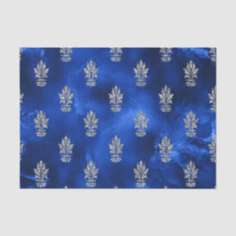 Papel De Seda Real Azul e Prata