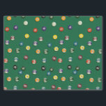 Papel De Seda Realce e deixa Piscina de Mesa de Piscina de Bilhe<br><div class="desc">Este padrão apresenta bolas de bilhar desenhadas à mão 1-15,  sólidos e listras evocando a competição lúdica dos bilhares.</div>