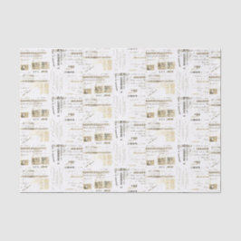 Papel De Seda Recepção Francesa Vintage Sepia