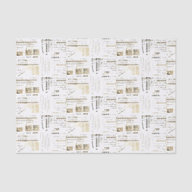 Papel De Seda Recepção Francesa Vintage Sepia (Frente )