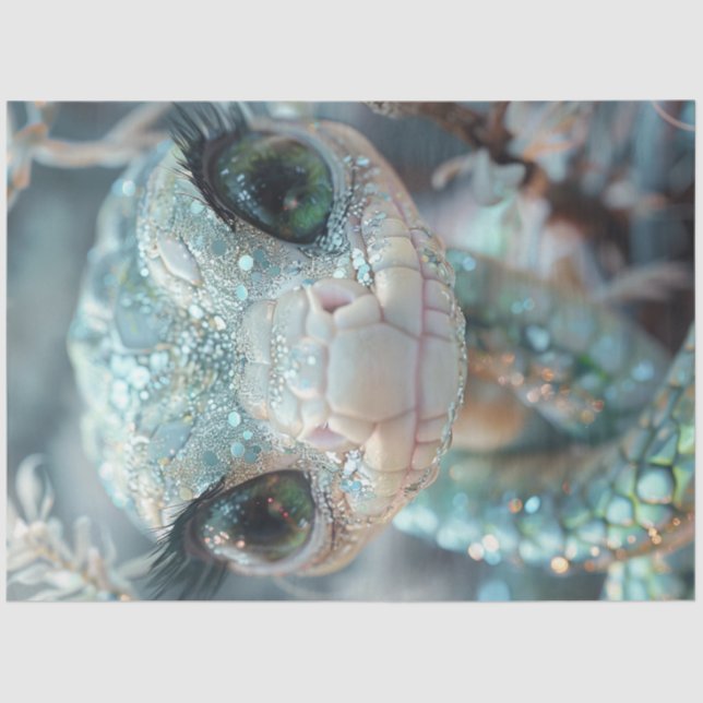 Papel De Seda Recolher Shimmering - Criatura de Cobra Lizard (Frente )