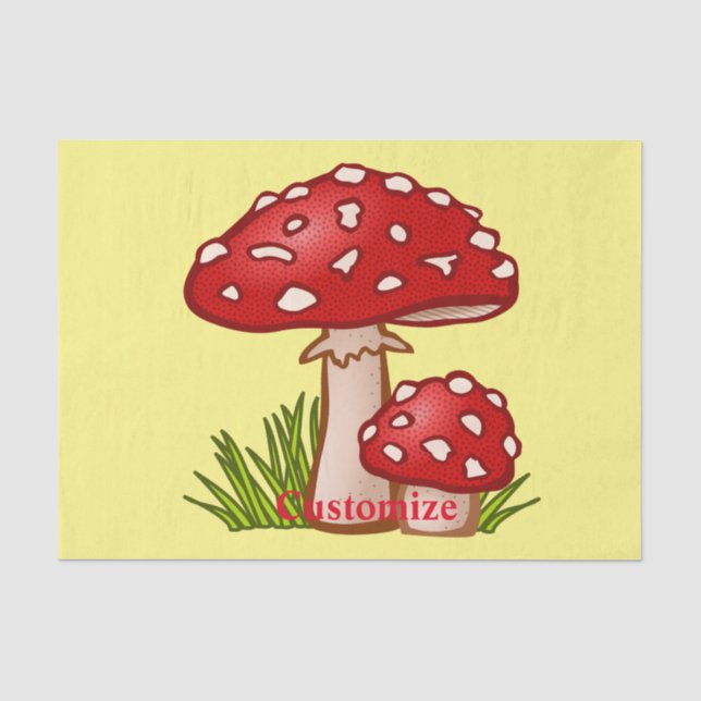 Papel De Seda Red Amanita Mushroom Thunder_Cove (Frente )
