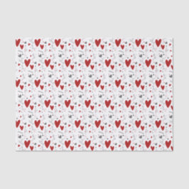 Papel De Seda Red and Black Hand Drawn Doodle Hearts