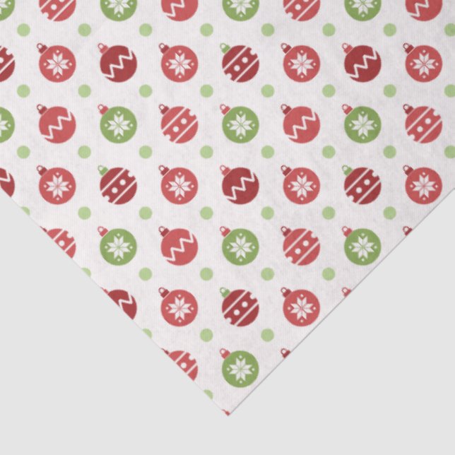 Papel De Seda Red and Green Christmas Ornament Pattern (Detalhes )