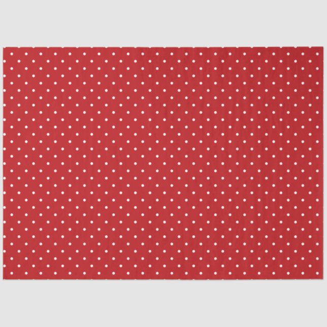 Papel De Seda Red and White Polka Dot Tissue Paper (Frente )