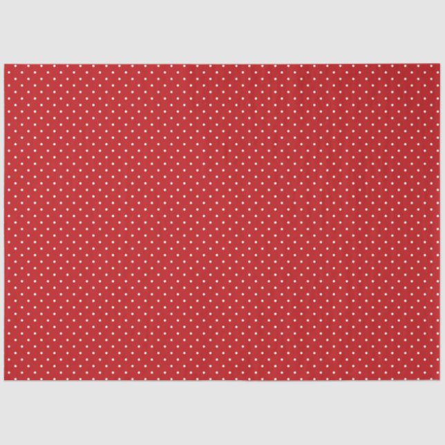 Papel De Seda Red and White Polka Dot Tissue Paper (Frente )