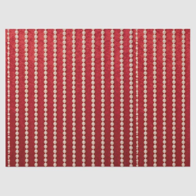 Papel De Seda Red and White Velvet-Look Pearl (Frente )