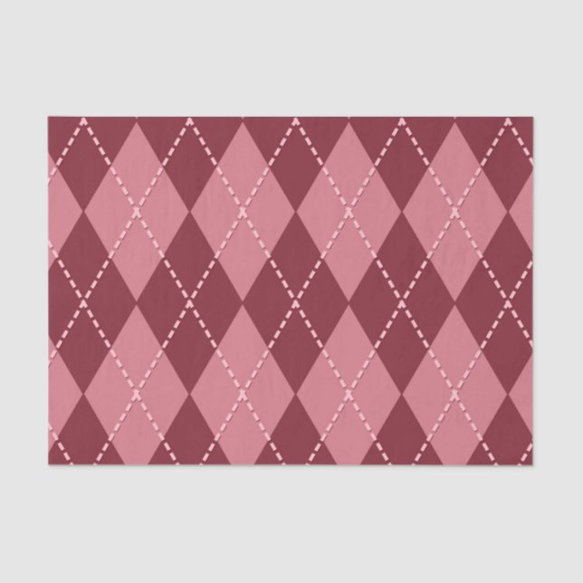 Papel De Seda Red Argyle (Design 42 Série Vermelha) (Frente )