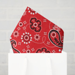 Papel De Seda Red Bandana Western Modern Cowboy Diversão