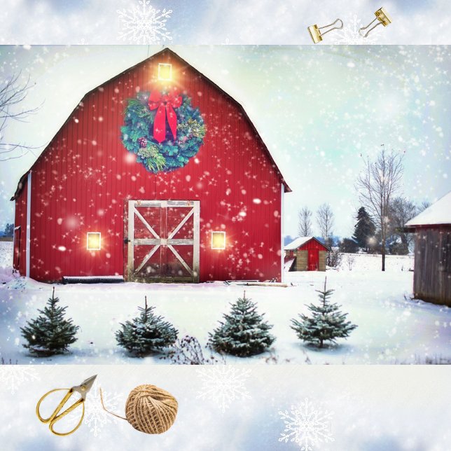 Papel De Seda Red Barn Natal (Criador carregado)