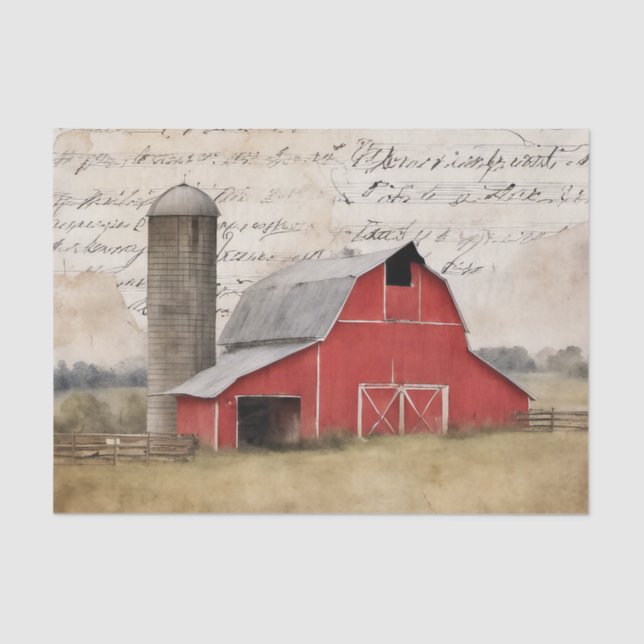 Papel De Seda Red Barn Russo (Frente )