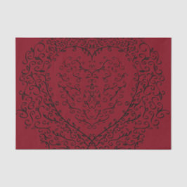 Papel De Seda Red Black Wedding Gothic Heart Belo Elegante