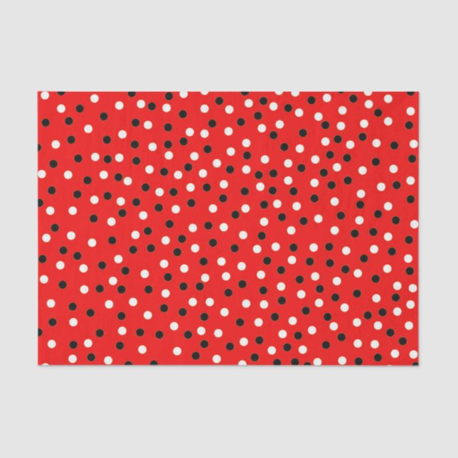 Papel De Seda Red BLK & Wht 10" X 15" Tecido (Frente )