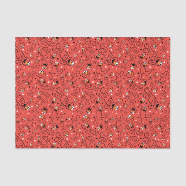 Papel De Seda Red Dancing Elmo Pattern (Frente )