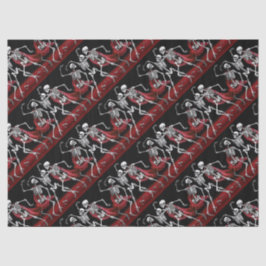 Papel De Seda Red Death Dancing Skeletons Casamento Gótico