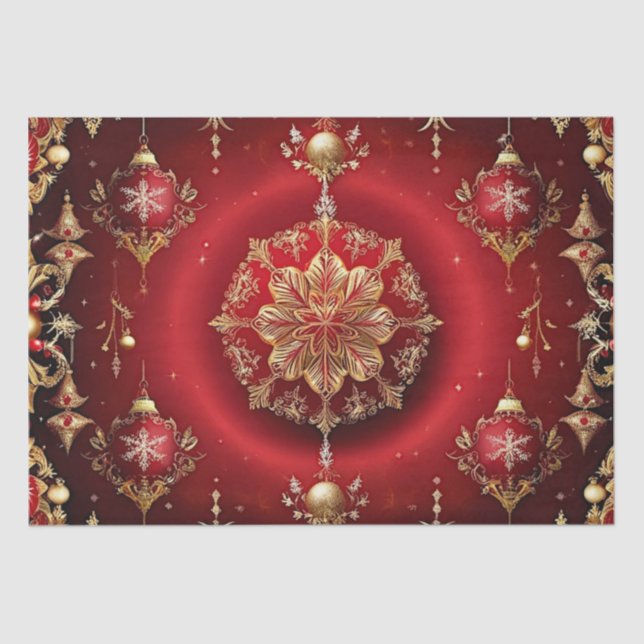 Papel De Seda Red Decorative Ornaments Holidy Tissue Paper (Frente )