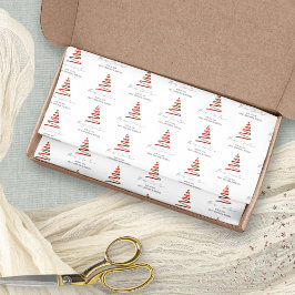 Papel De Seda Red Dourado Tree Patterno Nome Feliz Natal