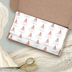 Papel De Seda Red Dourado Tree Patterno Nome Feliz Natal