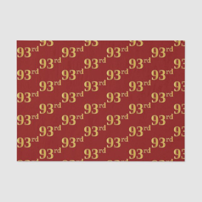Papel De Seda Red, Faux Dourado 93rd (93º) (Frente )