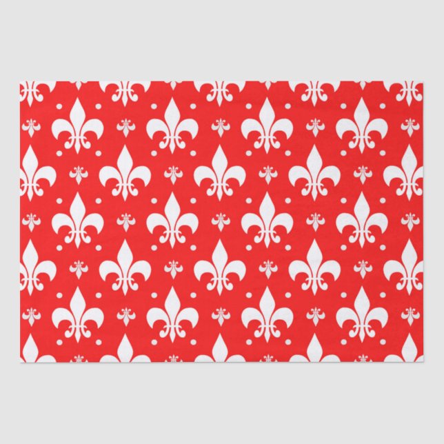 Papel De Seda Red Fleur-de-lis Design (Frente )