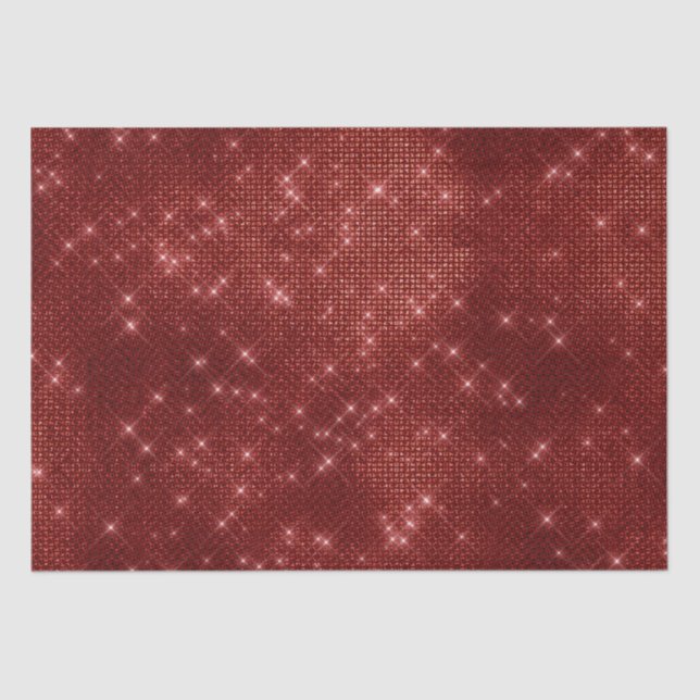 Papel De Seda Red Glitzy Chic Glam Sparkle (Frente )