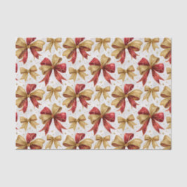 Papel De Seda Red Gold Bows Christmas