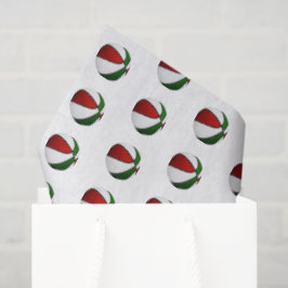 Papel De Seda red green basketballs pattern