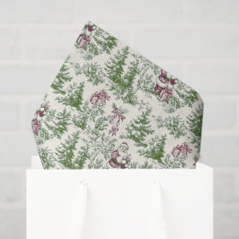 Papel De Seda Red & Green Christmas Santa Toile