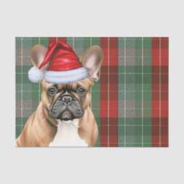 Papel De Seda Red Green Holiday Plaid Christmas French Bulldog