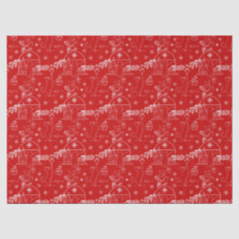 Papel De Seda Red green & white Christmas winter cats