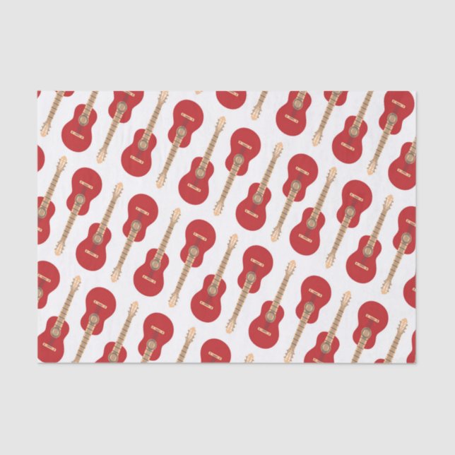 Papel De Seda Red Guitar Pattern (Frente )