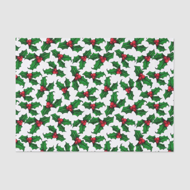 Papel De Seda Red Holly Berries (Frente )